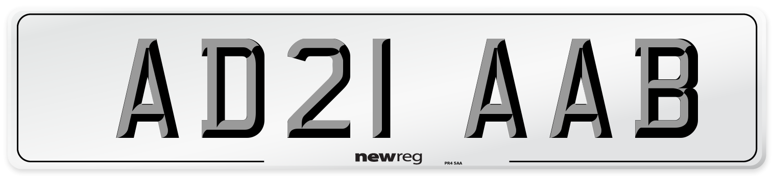 AD21 AAB Number Plate from New Reg